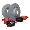 Predná sada EBC PD12KF003 - Brzdové kotúče Turbo Grooved + brzdové dosky Redstuff Ceramic