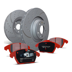 Zadná sada EBC PD12KR257 - Brzdové kotúče Turbo Grooved + brzdové dosky Redstuff Ceramic