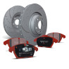 Zadní sada EBC PD12KR272 - Brzdové kotouče Turbo Grooved + brzdové destičky Redstuff Ceramic