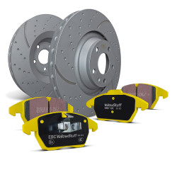 Predná sada EBC PD13KF787 - Brzdové kotúče Turbo Grooved + brzdové dosky Yellowstuff