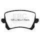 Brzdy EBC Auto Zadná sada EBC PD17KR052 - Brzdové kotúče BSD Grooved + brzdové dosky Redstuff Ceramic | ebc-brzdy.sk