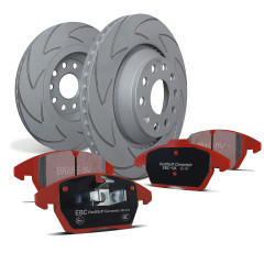 Zadná sada EBC PD17KR060 - Brzdové kotúče BSD Grooved + brzdové dosky Redstuff Ceramic