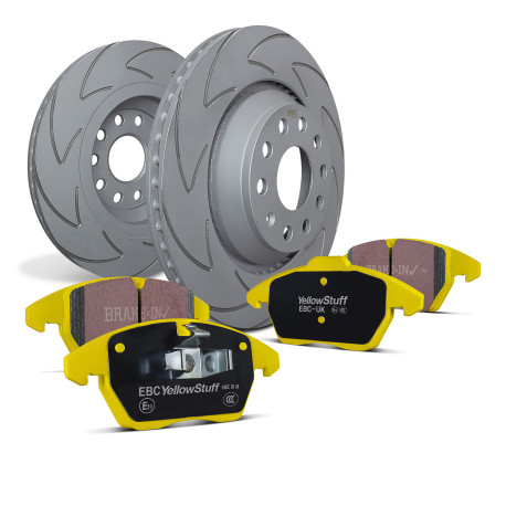 Brzdy EBC Auto Zadná sada EBC PD18KR077 - Brzdové kotúče BSD Grooved + brzdové dosky Yellowstuff | ebc-brzdy.sk