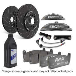 Predná brzdová sústava EBC Racing Big Brake Kit BBK004, kotúče 330 × 28 mm, šedé anodizované strmene