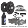 Přední brzdová soustava EBC Racing Big Brake Kit BBK016-2, kotouče 355 × 32 mm, šedé eloxované třmeny