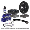 Přední brzdová soustava EBC Racing Big Brake Kit BBK053, kotouče 380 × 36 mm, modré třmeny