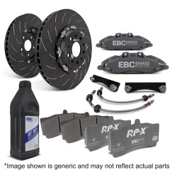 Predná brzdová sústava EBC Racing Big Brake Kit BBK064, kotúče 355 × 32 mm, šedé anodizované strmene