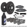 Přední brzdová soustava EBC Racing Big Brake Kit BBK065, kotouče 350 × 32 mm, šedé eloxované třmeny