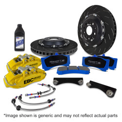Predná brzdová sústava EBC Racing Big Brake Kit BBK068, kotúče 355 × 32 mm, žlté strmene