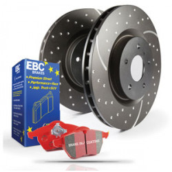 Predná sada EBC PD12KF041 - Brzdové kotúče Turbo Grooved + brzdové dosky Redstuff Ceramic