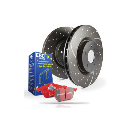 Brzdy EBC Auto Predná sada EBC PD12KF041 - Brzdové kotúče Turbo Grooved + brzdové dosky Redstuff Ceramic | ebc-brzdy.sk