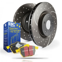 Predná sada EBC PD13KF130 - Brzdové kotúče Turbo Grooved + brzdové dosky Yellowstuff