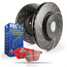 Zadná sada EBC PD12KR140 - Brzdové kotúče Turbo Grooved + brzdové dosky Redstuff Ceramic