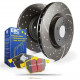 Brzdy EBC Auto Zadná sada EBC PD13KR152 - Brzdové kotúče Turbo Grooved + brzdové dosky Yellowstuff | ebc-brzdy.sk