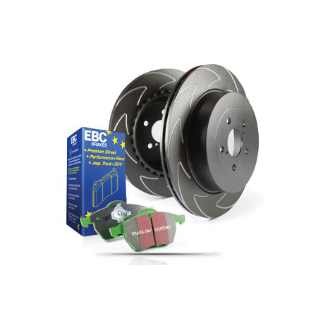 Brzdy EBC Auto Zadná sada EBC PD16KR066 - Brzdové kotúče BSD Grooved + brzdové dosky Greenstuff | ebc-brzdy.sk