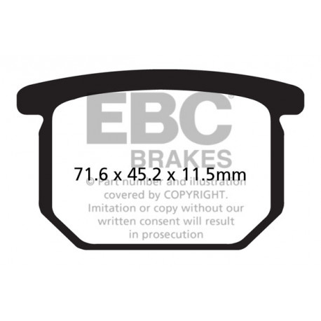 Brzdy EBC Moto EBC Brzdové obloženie  Organic FA065 | ebc-brzdy.sk