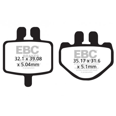 Brzdy EBC Moto EBC Brzdové obloženie Organic FA485TT | ebc-brzdy.sk