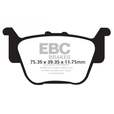 Brzdy EBC Moto EBC Brzdové obloženie Organic FA373TT | ebc-brzdy.sk