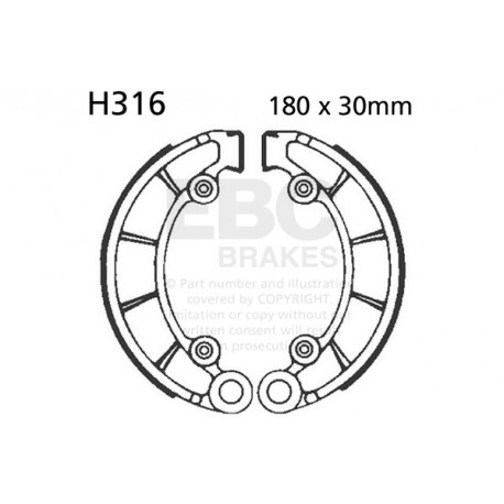 Brzdy EBC Moto EBC Brzdové čeľuste Organic H316 | ebc-brzdy.sk