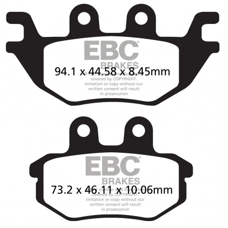 Brzdy EBC Moto EBC Brzdové obloženie Organic FA686TT | ebc-brzdy.sk