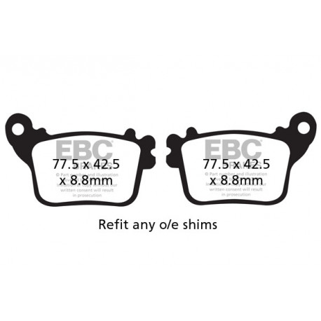 Brzdy EBC Moto EBC Brzdové obloženie Double-H Sintered FA436HH | ebc-brzdy.sk